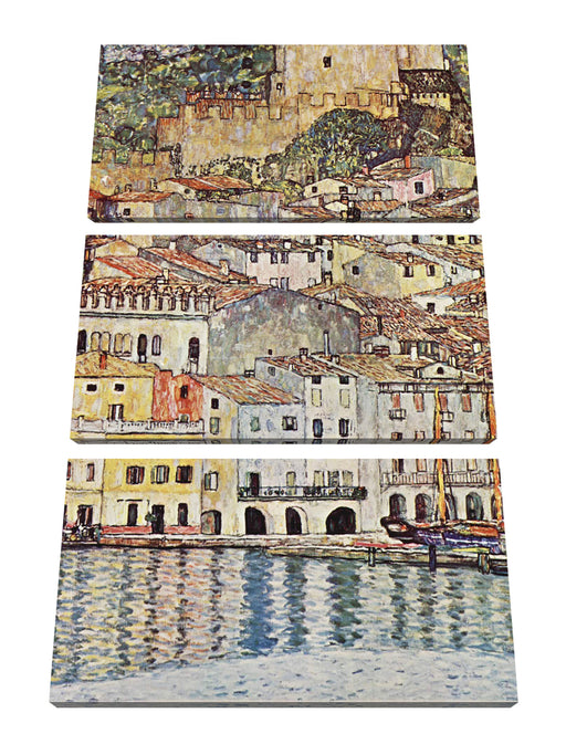 Gustav Klimt - Malcesine am Gardasee Leinwanbild 3Teilig