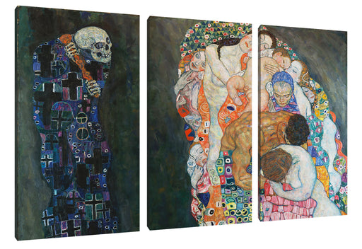 Gustav Klimt - Tod und Leben- Leinwanbild 3Teilig