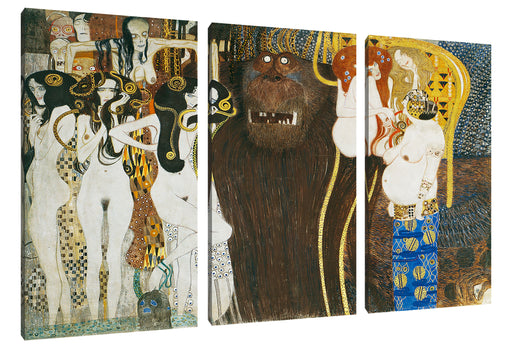 Gustav Klimt - Beethovenfries Leinwanbild 3Teilig