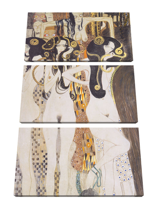 Gustav Klimt - Beethovenfrieslinker Teil Leinwanbild 3Teilig
