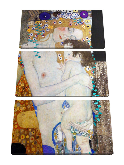 Gustav Klimt - Die drei Lebensalter einer Frau Leinwanbild 3Teilig