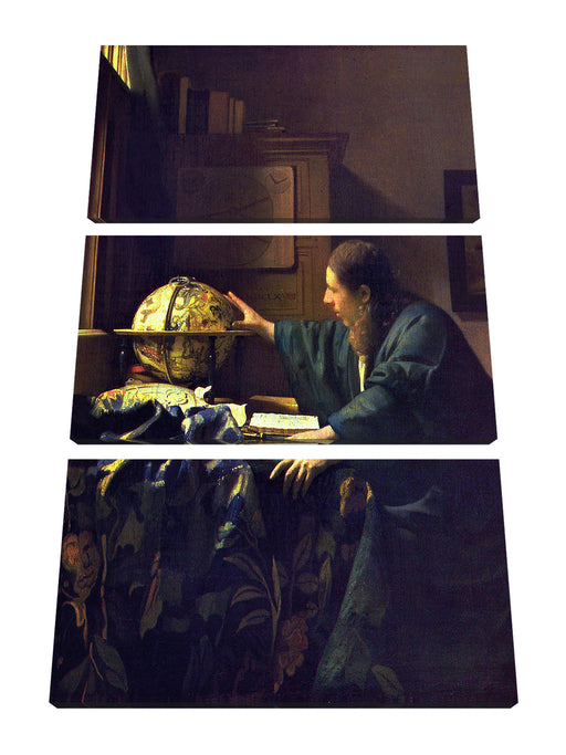 Johannes Vermeer - Der Astronom Leinwanbild 3Teilig