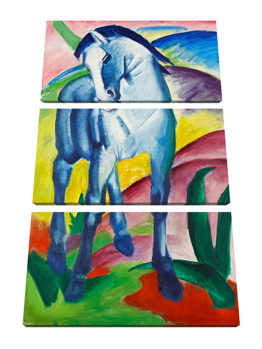 Franz Marc - Blaues Pferd Leinwanbild 3Teilig