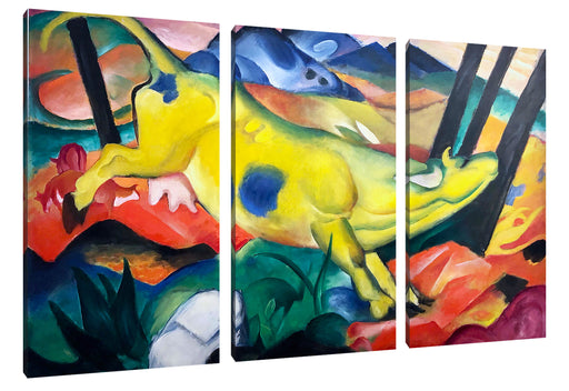 Franz Marc - Gelbe Kuh Leinwanbild 3Teilig