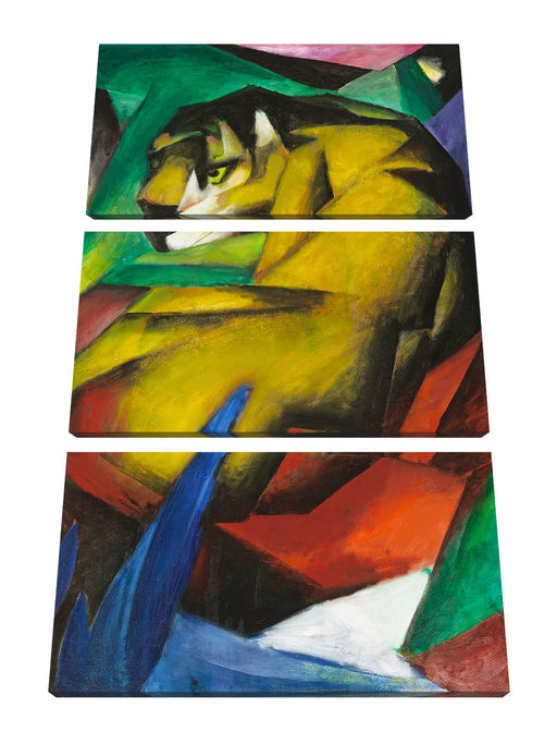 Franz Marc - Der Tiger Leinwanbild 3Teilig