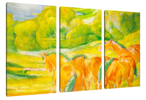 Franz Marc - Große Landschaft I Leinwanbild 3Teilig