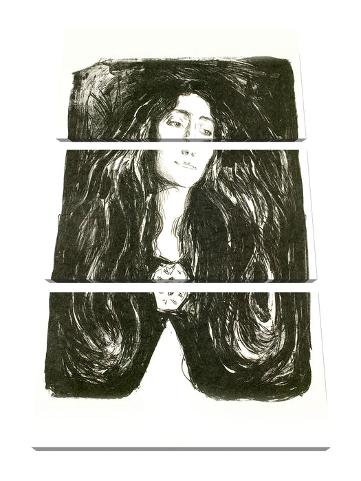 Edvard Munch - Die Brosche - Eva Mudocci Leinwanbild 3Teilig