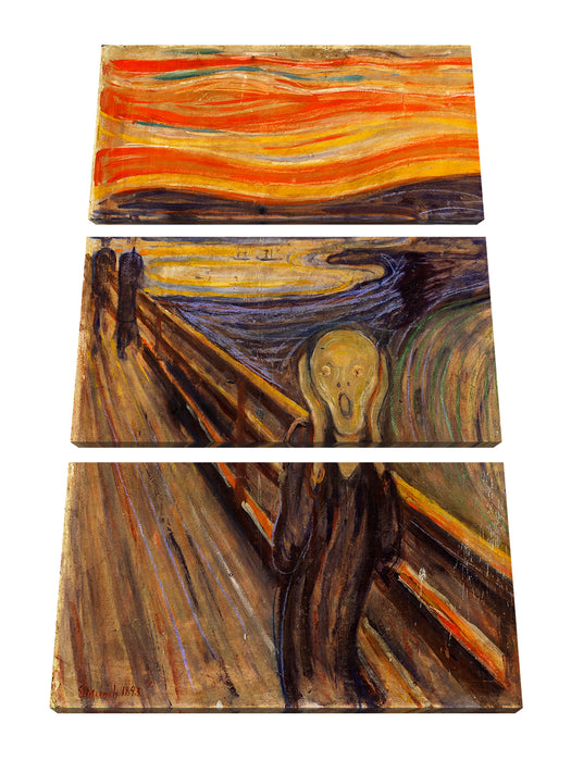 Edvard Munch - Der Schrei I Leinwanbild 3Teilig