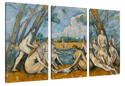 Paul Cézanne  - Die großen Badenden Leinwanbild 3Teilig