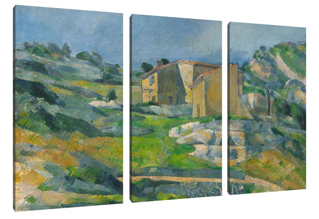 Paul Cézanne  - Das Riaux-Tal nahe l'Estaque Leinwanbild 3Teilig