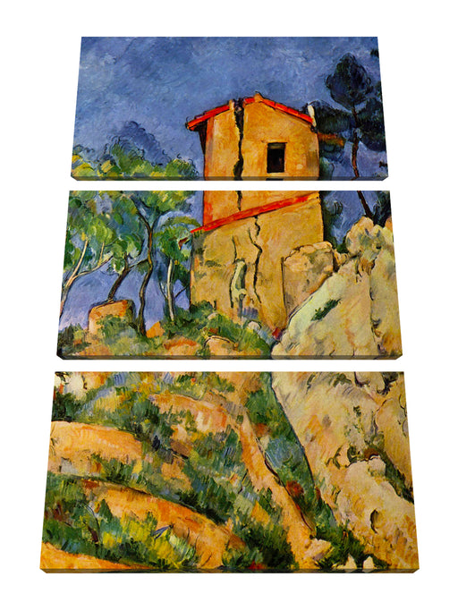 Paul Cézanne  - Das Haus mit geborstenen Wänden Leinwanbild 3Teilig