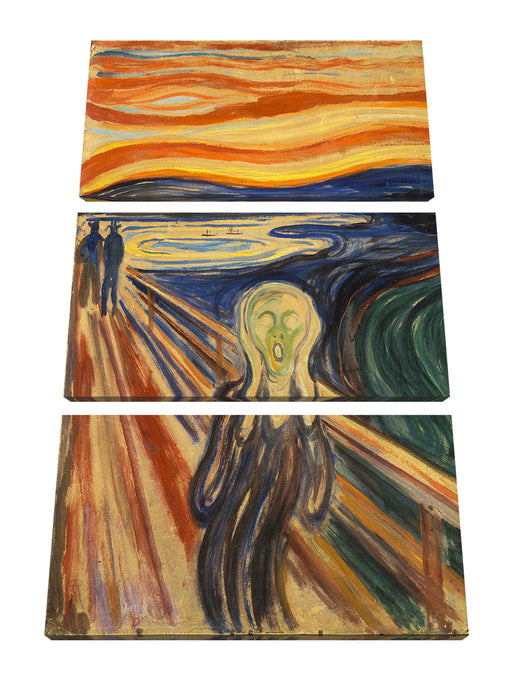 Edvard Munch - Der Schrei II Leinwanbild 3Teilig