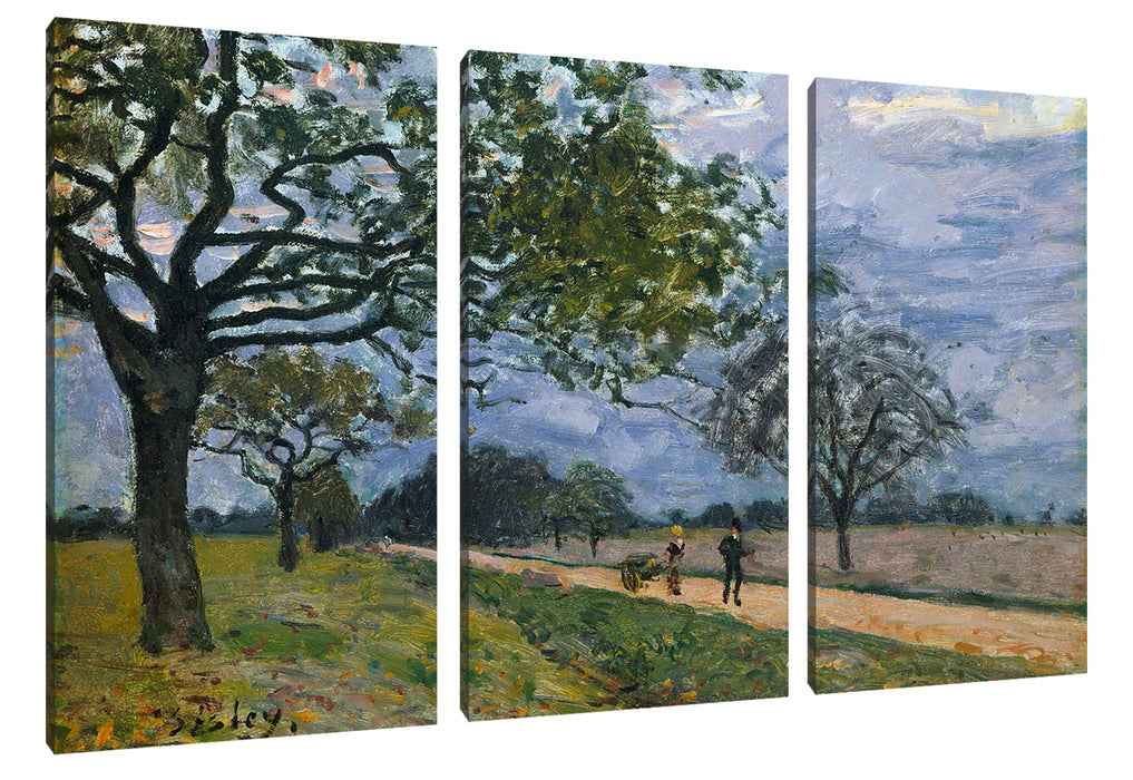 Alfred Sisley - The Road from Versailles to Louvecienne Leinwanbild 3Teilig