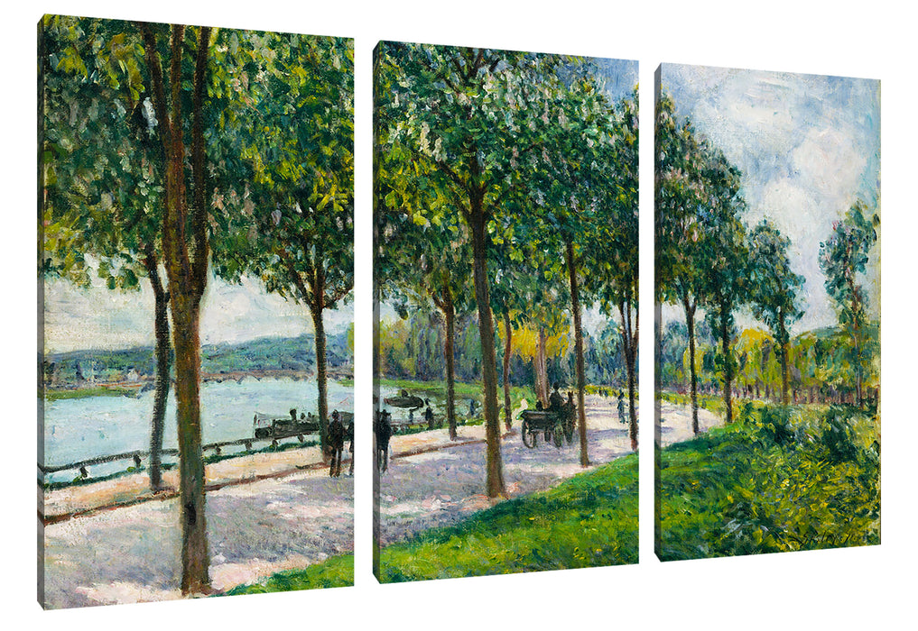 Alfred Sisley - Allée of Chestnut Trees  Leinwanbild 3Teilig