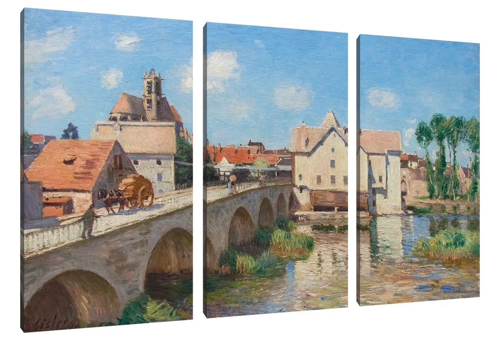 Alfred Sisley - Le pont de Moret Leinwanbild 3Teilig