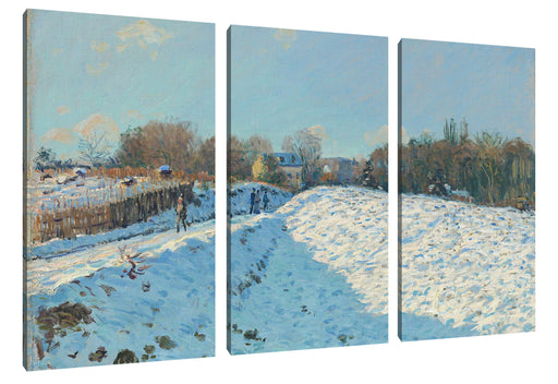 Alfred Sisley - Snow Effect at Louveciennes  Leinwanbild 3Teilig