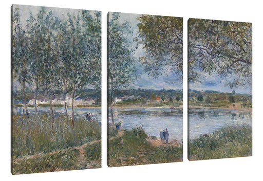 Alfred Sisley - By Way of the Old Ferry  Leinwanbild 3Teilig