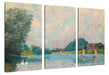 Alfred Sisley - Thames at Hampton Court  Leinwanbild 3Teilig