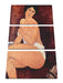 Amedeo Modigliani - Sitzende Nackte auf Divan Leinwanbild 3Teilig