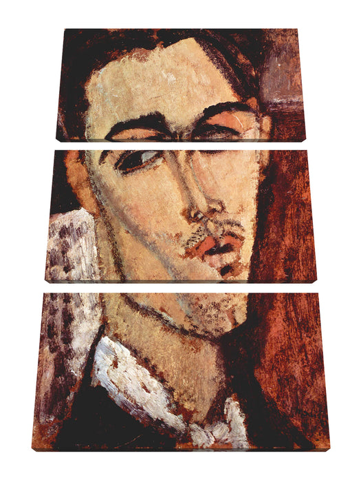 Amedeo Modigliani - Portrait von Celso Lagar Leinwanbild 3Teilig