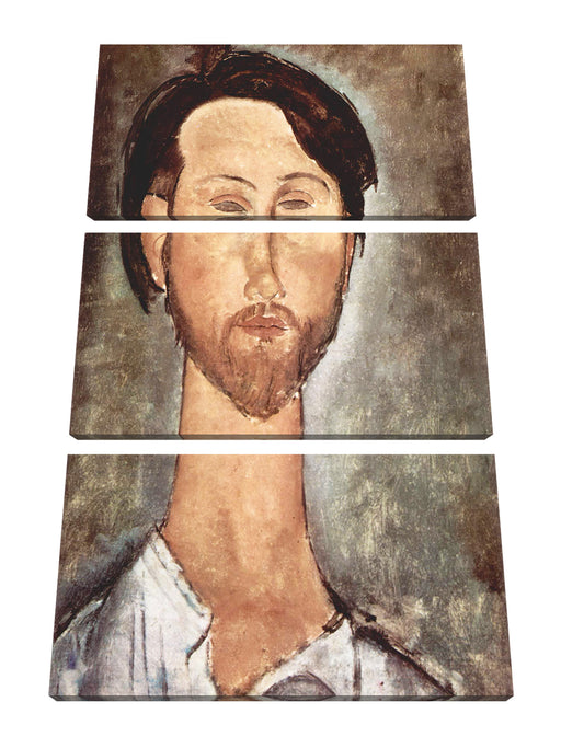 Amedeo Modigliani - Leopold Zborowski  Leinwanbild 3Teilig