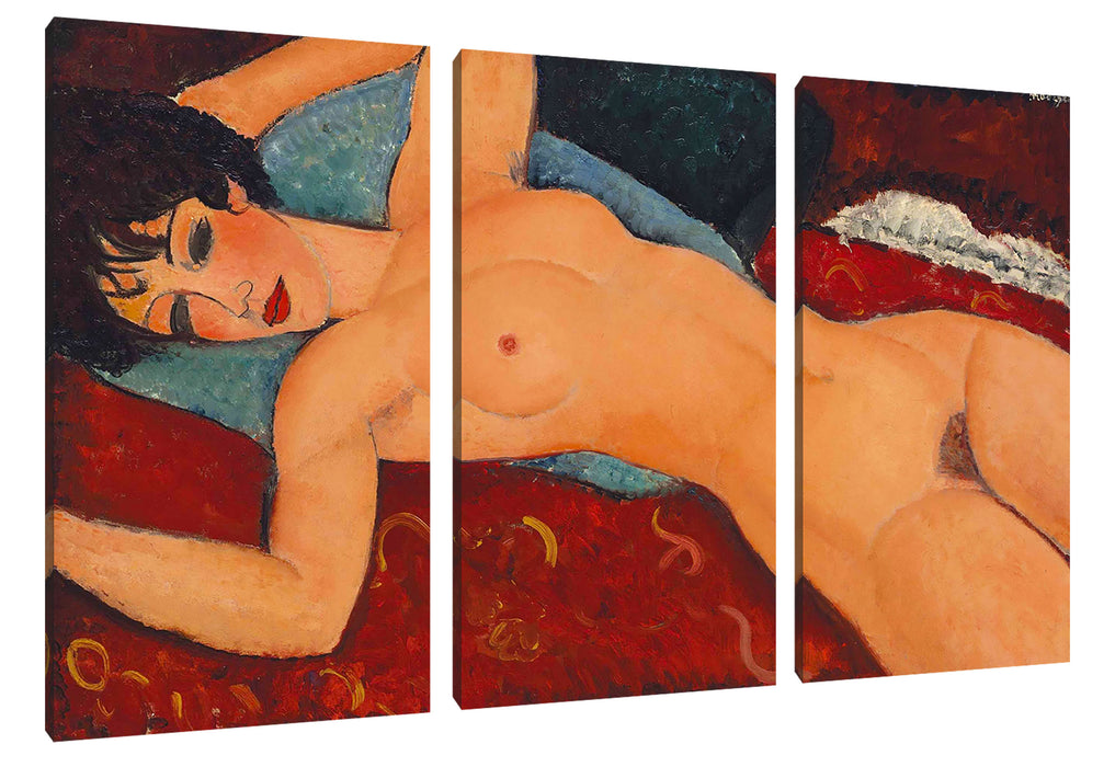 Amedeo Modigliani - Nu couché Leinwanbild 3Teilig