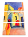 August Macke - Blick auf eine Allee in Tunis  Leinwanbild 3Teilig