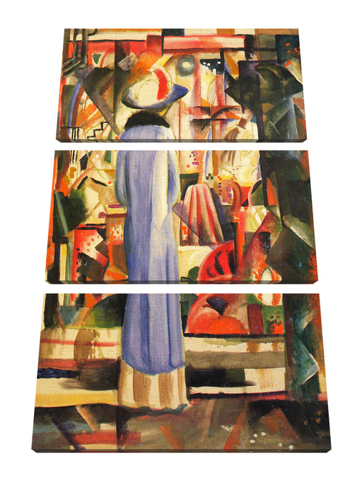 August Macke - Großes helles Schaufenster  Leinwanbild 3Teilig