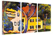 August Macke - Staudacher Haus Tegernsee Leinwanbild 3Teilig