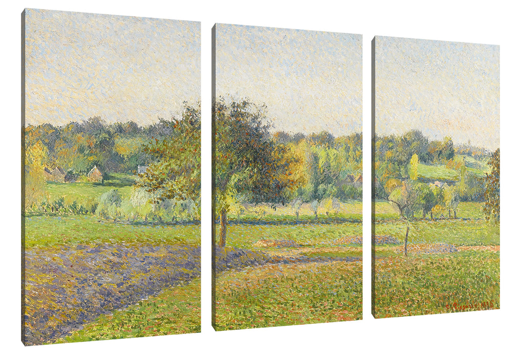 Camille Pissarro - PRAIRIE À ÉRAGNY  Leinwanbild 3Teilig