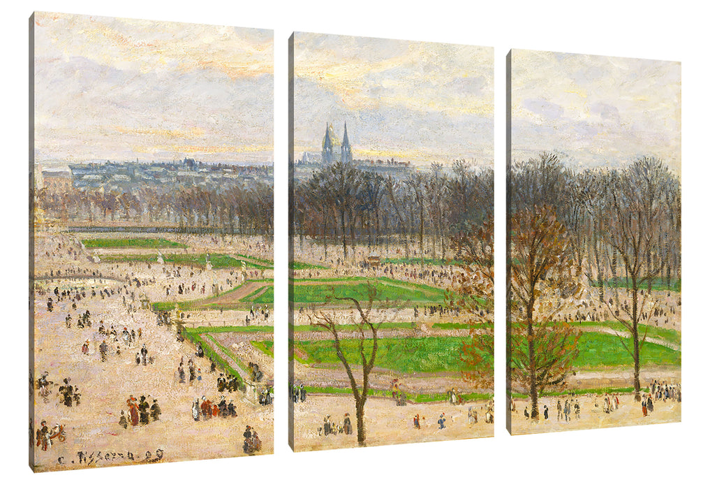 Camille Pissarro - The Garden of the Tuileries I Leinwanbild 3Teilig