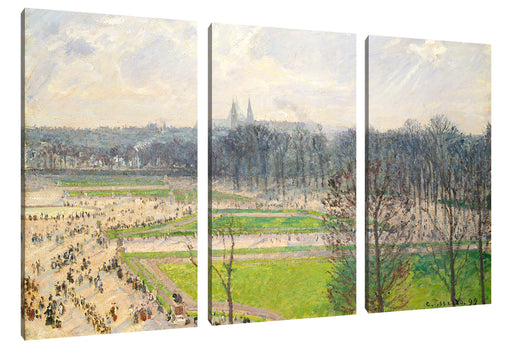 Camille Pissarro - The Garden of the Tuileries II Leinwanbild 3Teilig