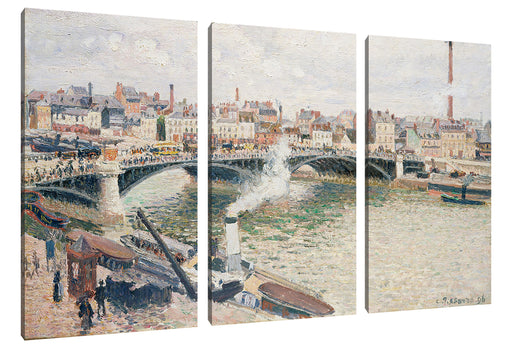 Camille Pissarro - Morning An Overcast Day Rouen  Leinwanbild 3Teilig