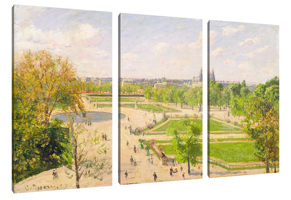 Camille Pissarro - The Garden of the Tuileries III Leinwanbild 3Teilig