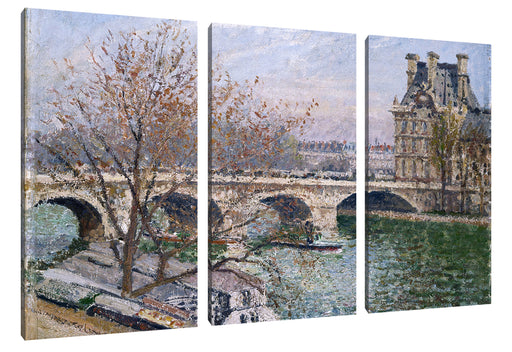 Camille Pissarro - Pont Royal and the Pavillon De Flore Leinwanbild 3Teilig
