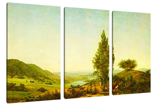Caspar David Friedrich - Der Sommer Landschaft mit Lie Leinwanbild 3Teilig
