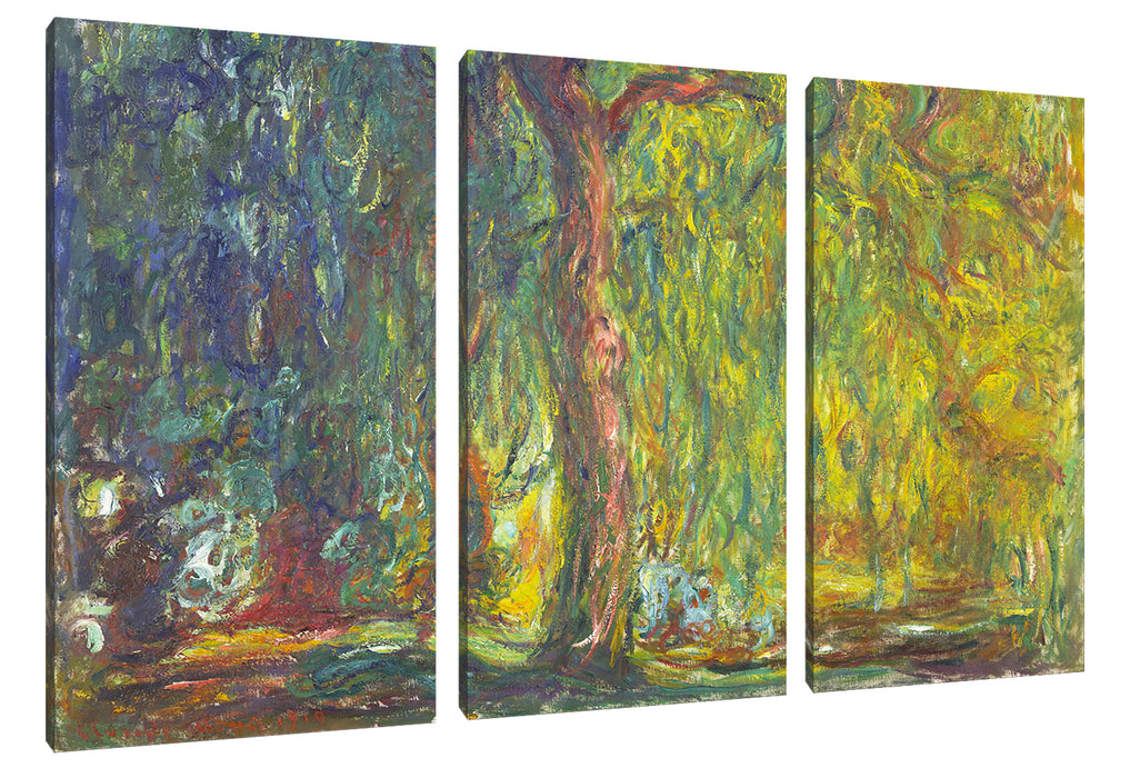 Claude Monet - Trauerweide  Leinwanbild 3Teilig