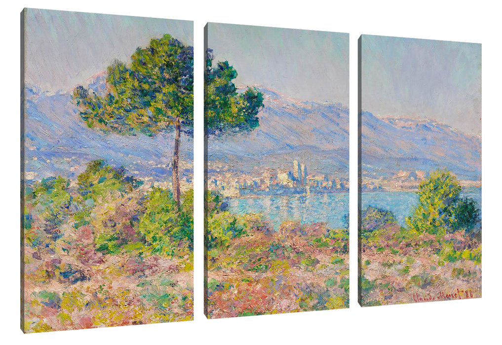 Claude Monet - Antibes vue du plateau Notre Dame Leinwanbild 3Teilig