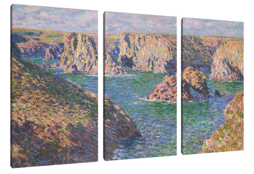Claude Monet - Der Felsen von Guibel Leinwanbild 3Teilig