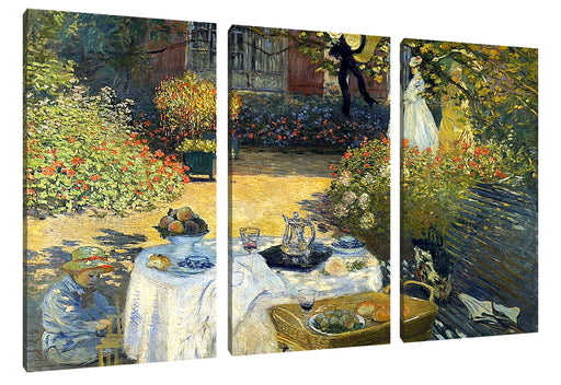 Claude Monet - Die Mittagsmahlzeit  Leinwanbild 3Teilig