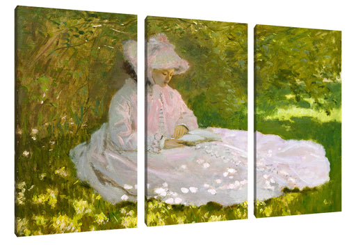 Claude Monet - Frühlingszeit  Leinwanbild 3Teilig