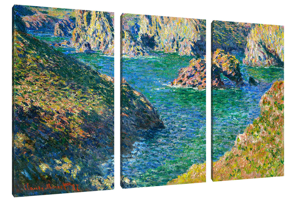 Claude Monet - Port Donnant Belle Ile  Leinwanbild 3Teilig