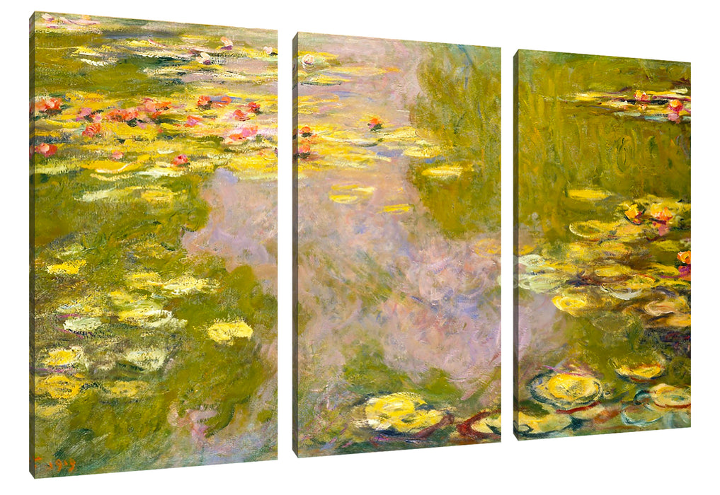 Claude Monet - Seerosen  II Leinwanbild 3Teilig