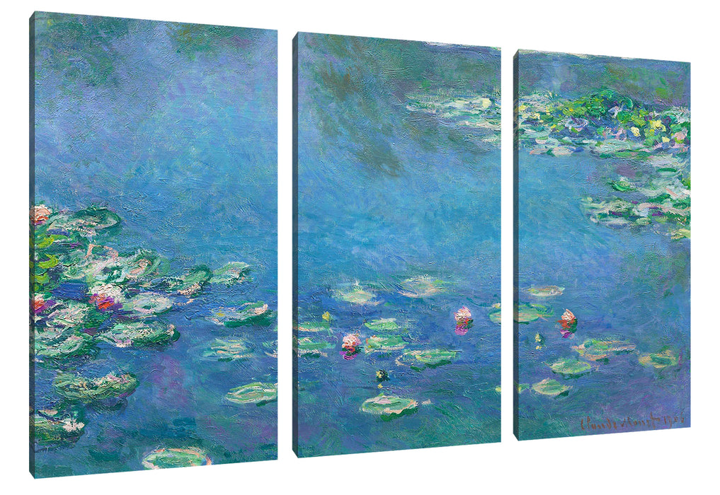 Claude Monet - Seerosen  III Leinwanbild 3Teilig