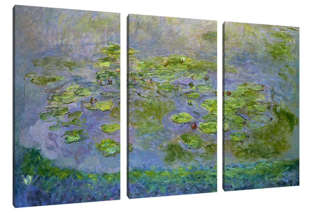 Claude Monet - Seerosen  VI Leinwanbild 3Teilig