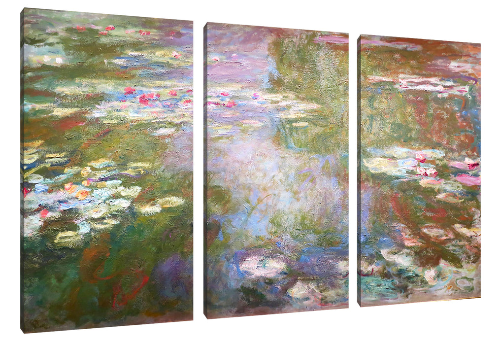 Claude Monet - Seerosenteich   Leinwanbild 3Teilig