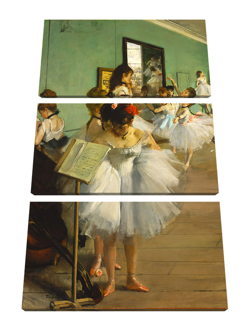 Edgar Degas - Die Tanzstunde  Leinwanbild 3Teilig