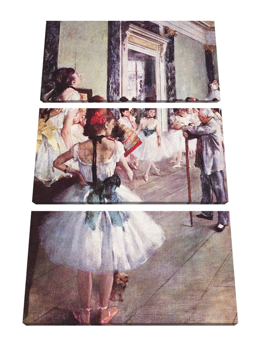 Edgar Degas - Die Balletstunde Leinwanbild 3Teilig