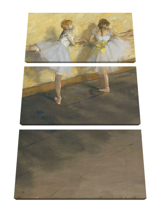 Edgar Degas - Tänzerinnen üben an der Stange  Leinwanbild 3Teilig