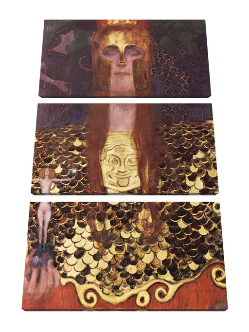 Gustav Klimt - Minerva oder Pallas Athena Leinwanbild 3Teilig